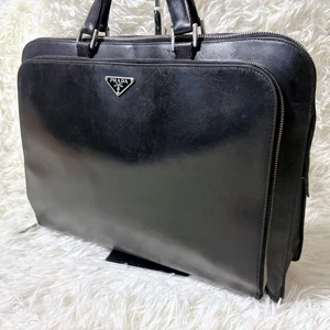 PRADA Briefcase Business Bag Saffiano Leather Black #PG07WH - Picture 1 of 10