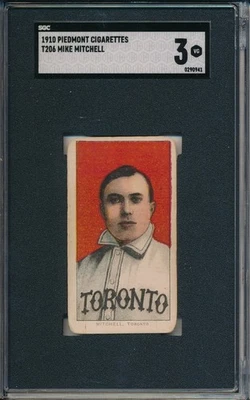 1910 T206 PIEDMONT - MIKE MITCHELL - SGC 3 VG (SVSC) - Image 1 of 2