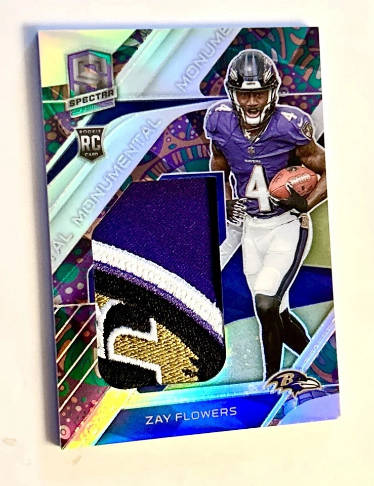 2023 Panini Spectra Zay Flowers #MME-ZAF Psychedelic Prizm /5 (RC) Must See MEM - Image 1 of 2