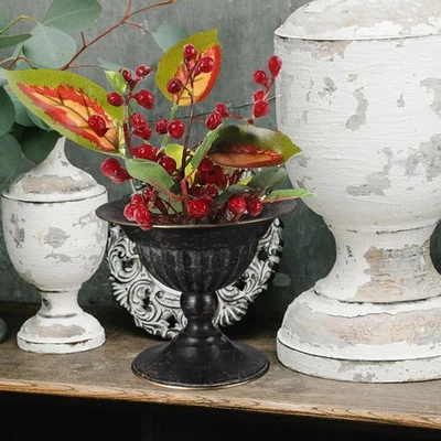 Metal Flower Vase, Urn Planter Table Centerpiece Floral Arrangements Plant - Image 1 of 4