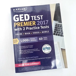 GED Test Premier 2017 with 2 Practice Tests, Online Book Videos Mobile Good - Imagen 1 de 9