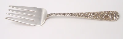 S KIRK & SON STERLING SILVER SERVING FORK REPOUSSE WITH MONO 8 1/2” - Image 1 of 4