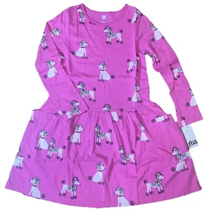 Tea Collection Pocket Dress Sz 10 NWT New NOS Pink Poodle Promenade - Picture 1 of 11