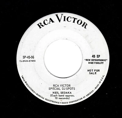 SPOKEN WORD-NEIL SEDAKA-PROMO-RCA VICTOR SPECIAL DJ SPOTS-RCA 96 - Image 1 of 2