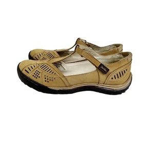Jambu Shoes Womens Size 8 Tan Leather Bridget T Strap Mary Jane Comfort - Picture 1 of 7
