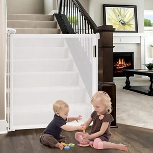 HBlife Retractable Mesh Baby/Pet GateIndoor and Outdoor, 34" Tall up to 71" Wide - Picture 1 of 7