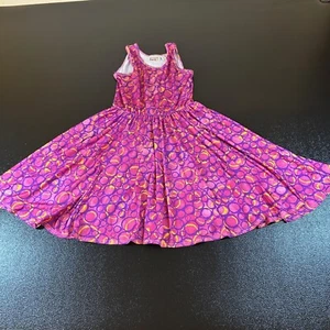 Dot Dot Smile Twirl Dress Purple Pink Yellow Circles Sleeveless Girls size 7 - Picture 1 of 9