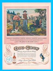 1952 OLD CROW WHISKEY Schnaps Western PRINT AD Daniel Webster Kentucky Bourbon - Bild 1 von 3