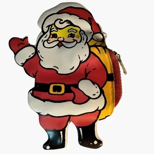 Geldbörse Weihnachtsmann Form Reißverschluss Vintage Portemonnaie Rot Weiß - Bild 1 von 5