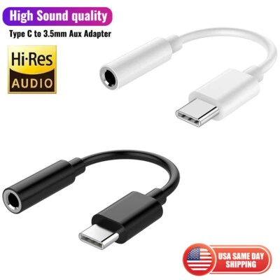 Adaptador de teléfono USB-C tipo C a conector de audio auxiliar de 3,5 mm cable USB para auriculares Foto 1 de 4