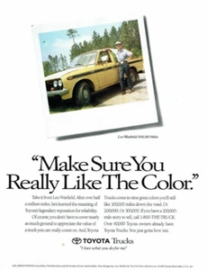 1993 Vintage Print Ad Toyota Trucks Yellow Make Sure You Really Like The Color - Picture 1 of 2