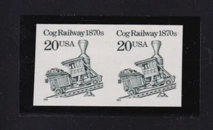 1995 Imperforate coil pair Sc 2463a 20c Cog Railway Transportation error MNH (Q5 - Picture 1 of 1