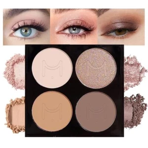 Sombra de Ojos Quads, Paleta de Sombra de Ojos Marrón Maquillaje, Crema Marrón Potenciadores de Ojos, 4 - Imagen 1 de 6