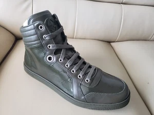 Gucci LUXUS Herren grün Hi Top Sneaker Leder & Canvas 8,5G UK 9,5G US Ret $ 1.000 - Bild 1 von 12