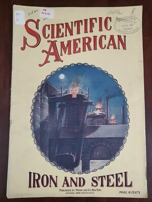 Scientific American December 12 1903 Iron & Steel Issue Bessemer Converter  - Image 1 of 4