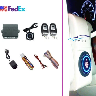 Sistema de arranque remoto de una llave para automóvil SUV botón de arranque de alarma de vibración del motor de encendido Foto 1 de 4