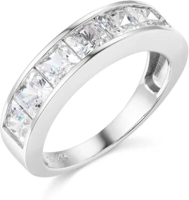 3.5 克拉真钻石 14k 白金订婚结婚周年纪念戒指 — 第 1/3 张图片