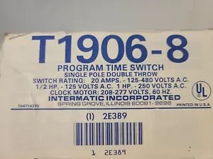 Time Switch Intermatic T1906-8 SPDT USA Commercial Industrial Quality Timer - Picture 1 of 3
