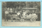 cartolina fotografica di bambini su carretto con asino - Villa Bellini - Catania