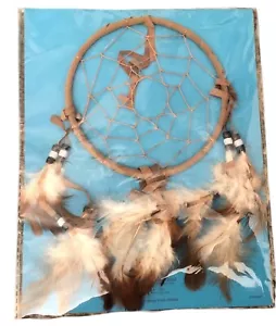 Indianer Lakota (Sioux) braun/schwarz Traumfänger 5" Durchmesser - Bild 1 von 14