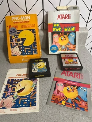 Pac Man Atari CX2646 Juego 1981, Caja Completa, Juego y Manual y 1982 Ms. Pac-Man Foto 1 de 4