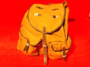 KVP DGP MdI Militär Rucksack, khaki, 50er Jahre, Lederriemenn Gewebegurte, NW - Bild 1 von 14