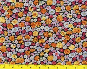 Orangefarbene blaue und rosa Zinnien halber Yard CFLORA00885 - Bild 1 von 1
