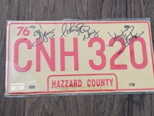 THE DUKES OF HAZZARD signiertes / zertifiziertes "General Lee" Metall Nummernschild - Bild 1 von 3