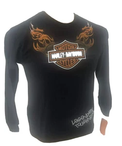 Neu mit Etikett Harley Davidson Jugend M schwarz Langarmshirt legendäre Zähigkeit - Bild 1 von 9