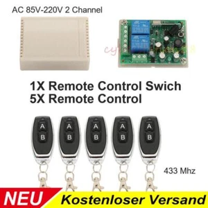 433MHz Funk Universal Garagentor Handsender 5X Fernbedienung & Empfänger 2Tasten - Bild 1 von 12