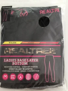 Slip intimo lungo nero Realtree taglia XL strato base costine traspirante - Foto 1 di 11