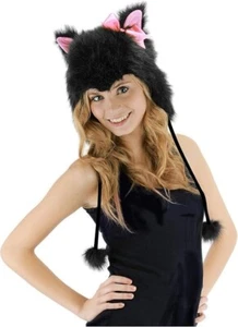 Elope Kitty Hoodie Hat Furry Black Cat Hat Costume Accessory - Picture 1 of 1