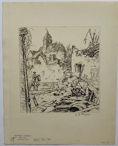 LESTER HORNBY Military Police 'MP' American Soldier 1918' WORLD WAR 1 ETCHING - Bild 1 von 11