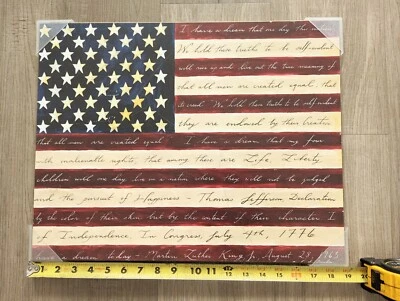 Arte de pared vintage I Have A Dream bandera decoración EE. UU. lienzo de madera arte de pared - 19"X15" Foto 1 de 4