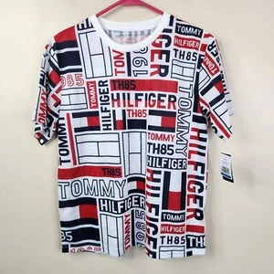 NEW Tommy Hilfiger Youth Short Sleeve Flame Resistant AOP TH85 Crew Neck Tee XL - Picture 1 of 7