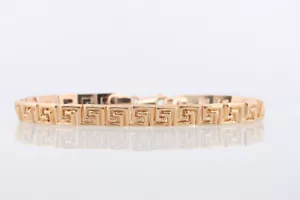 Pulsera Llavero Griego 14K. Pulsera Llavero Griego Pulido Oro Amarillo 14k - Imagen 1 de 10