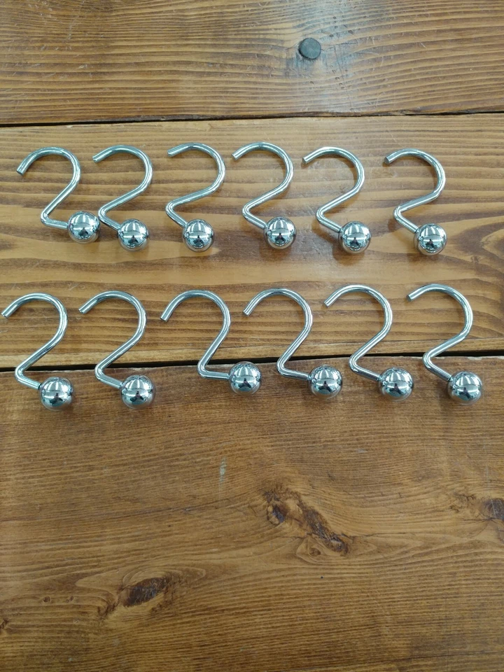 Ganchos para cortina de ducha de metal de peso pesado tipo "bola", juego de 12 pesos 1 lb - ¡resistentes! Foto 1 de 3