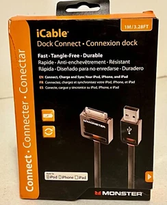 MONSTER DOCK CONNECT ICABLE FOR IPHONE IPOD AND IPAD NEW IN SEALED BOX - Photo 1/5
