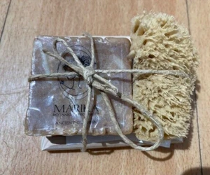 Naturseife Ziegenmilch Propolis Olivenöl Zimt Jasmin  Schwamm Seifenablage - Picture 1 of 1