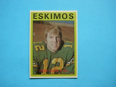 1972 O-PEE-CHEE CFL FOOTBALL CARD #102 FRED DUNN NM SHARP+ '72 OPC - Image 1 of 2
