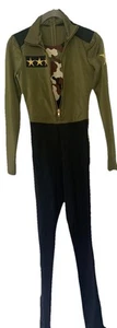 Small Jumpsuit Army Style Black Army Green camouflage sides, Stars The Line Up - Picture 1 of 6