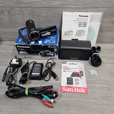 Panasonic HDC-TM80 Compact Digital Camcorder Video Camera Full HD 42x Zoom Boxed - Image 1 of 4