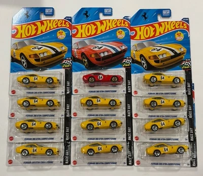 Hot Wheels 2025 Ferrari 365 GTB4 Competizione (1 Red, 11 Yellow) Lot Of 12 - NEW - Image 1 of 4