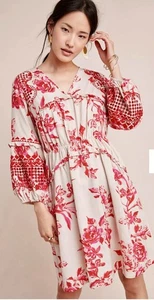 Vestido Anthropologie Vineet Bahl “Thomasine” Bordado Lino Floral Pequeño - Imagen 1 de 13