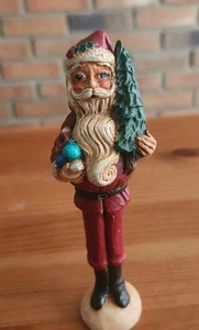 Vtg Rare Jim Shore 1991 Santa Figurine Holding Tree, Ornaments Old World Folk - Picture 1 of 6