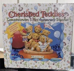 Vintage 1996 Cherished Teddies Commemorative 5 Year Anniversary Bears Figur - Bild 1 von 5