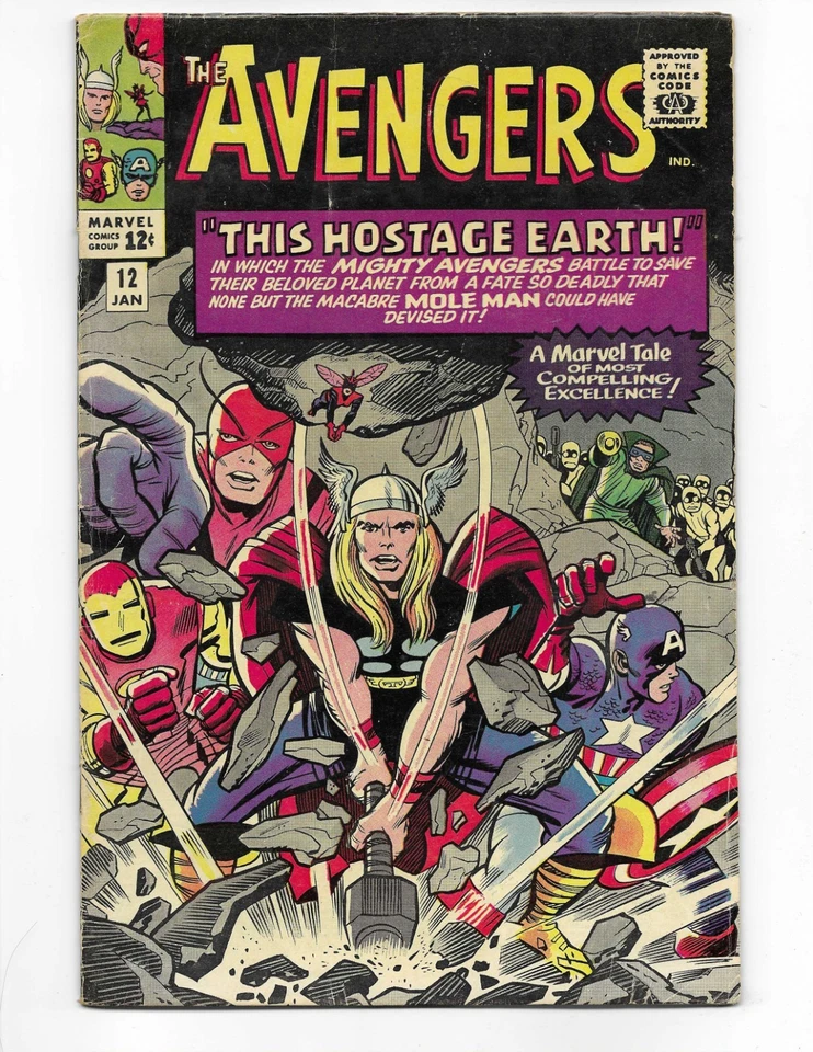 Avengers 12 1965 Marvel Comics VG+ 4.5 Captain America Iron Man Wasp Thor - Image 1 of 2