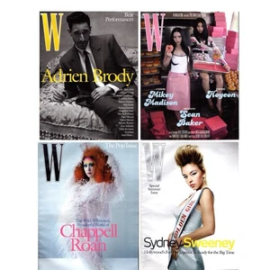 W magazine 2025 Sydney Sweeney Chappell Roan Adrien Brody Mikey Hoyeon LOT (4x) - Picture 1 of 5