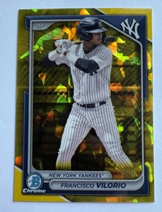 2024 Bowman Chrome Draft Sapphire Francisco Vilorio Yellow /75 Yankees Non Auto - Picture 1 of 2