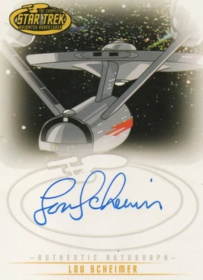 Tarjeta autógrafa completa de aventuras animadas de Star Trek Lou Scheimer A9  Foto 1 de 2